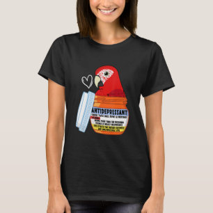Camiseta Loro Antidepresivo Adorable I Guacamayo Escarlata