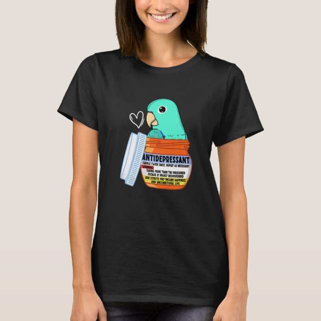 Camiseta Loro antidepresivo cutáneo I perdigón turquesa P (Anverso)