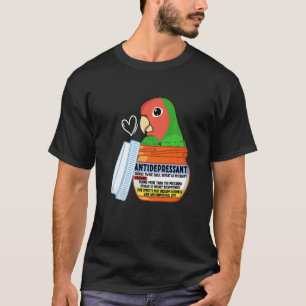 Camiseta Loro antidepresivo lindo I amor verde de cara rosa