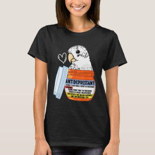Camiseta Loro antidepresivo lindo I Budgie Budgerig blanco