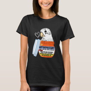 Camiseta Loro antidepresivo lindo I Budgie Budgerig blanco