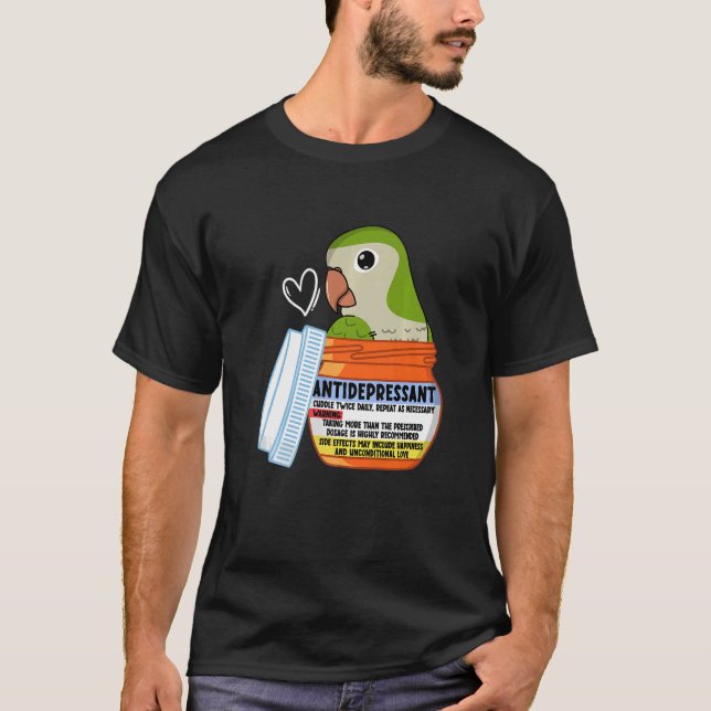 Camiseta Loro antidepresivo lindo I Paraíso verde Q (Anverso)