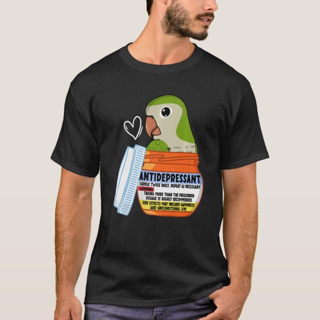 Camiseta Loro antidepresivo lindo I Paraíso verde Q (Anverso)