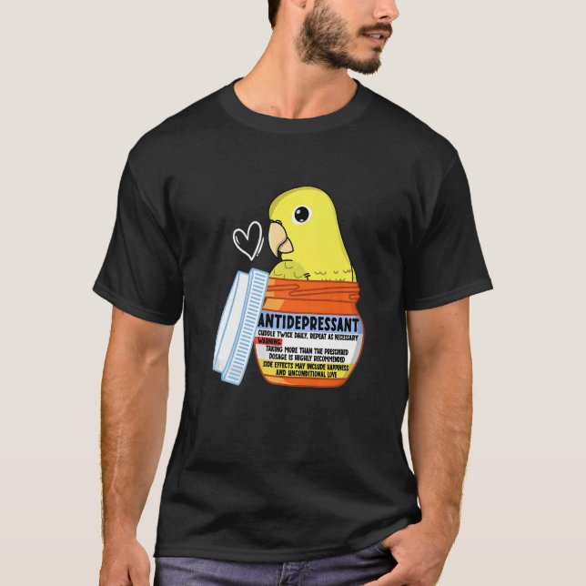 Camiseta Loro antidepresivo lindo I Puro de perrito amarill (Anverso)