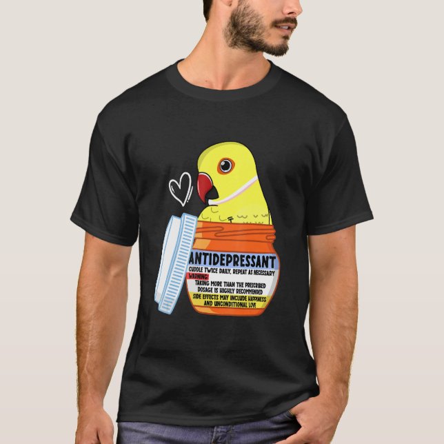 Camiseta Loro antidepresivo lindo I Ringnec indio amarillo (Anverso)