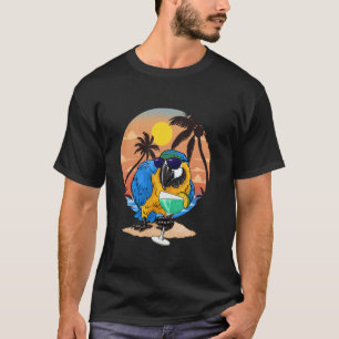 Camiseta Loro bebiendo Margaritas Tropical Macaw Parrot