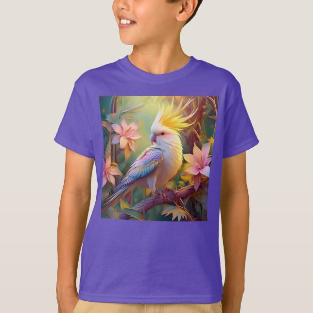 Camiseta Loro Cacatúa Ala Irisada Ave Fantasía (Anverso)