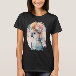 Camiseta Loro Cacatúa Lindo Pájaro Corona de Flores Aves Ma