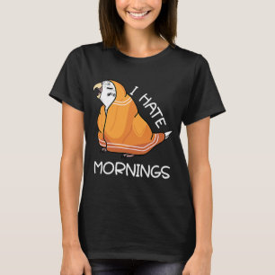 Camiseta Loro Cansado odia las mañanas I Budgeri Blanco