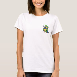Camiseta Loro cantando con micrófono vintage y musical