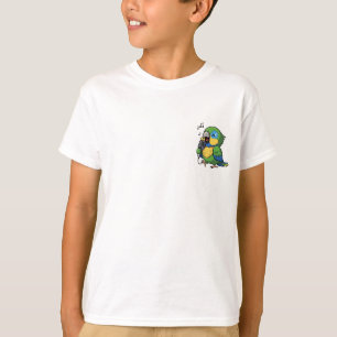 Camiseta Loro Cantando Dibujo Animado Musical Pájaros Niños