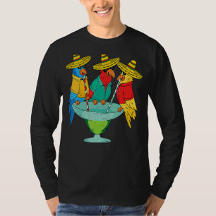 Camiseta Loro Cinco De Mayo Bebiendo Fiebre Tequila Mexican