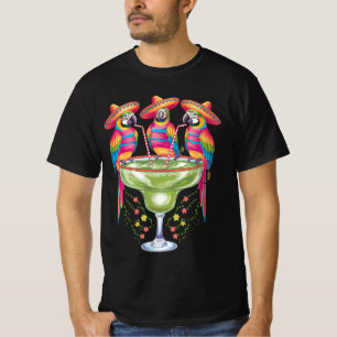 Camiseta Loro Cinco De Mayo Divertido Bebiendo Fiesta Mexic