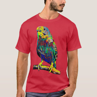 Camiseta Loro colgando de un diseño de color de pájaro árbo