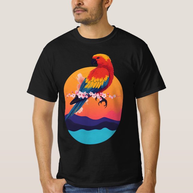 Camiseta Loro colorido - Diseño de Aves Tropicales (Anverso)