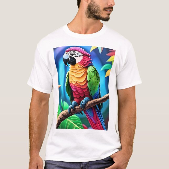 Camiseta Loro colorido Macaw Bird-57566 (Anverso)