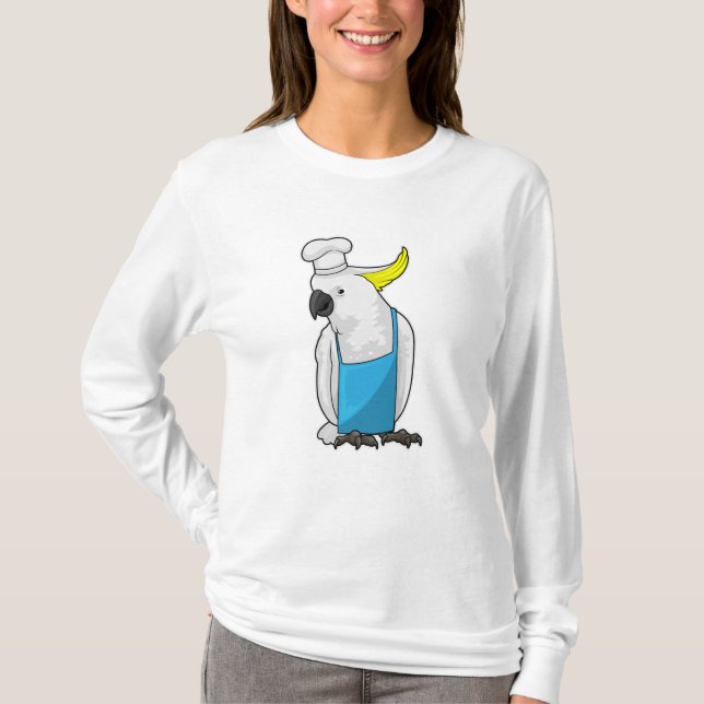 Camiseta Loro como chef con sombrero de cocina (Anverso)
