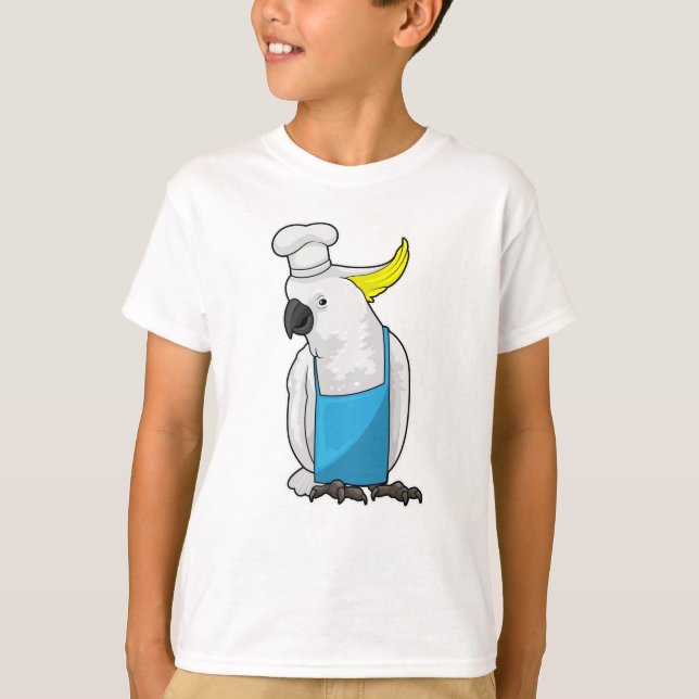 Camiseta Loro como chef y gorra de cocina (Anverso)