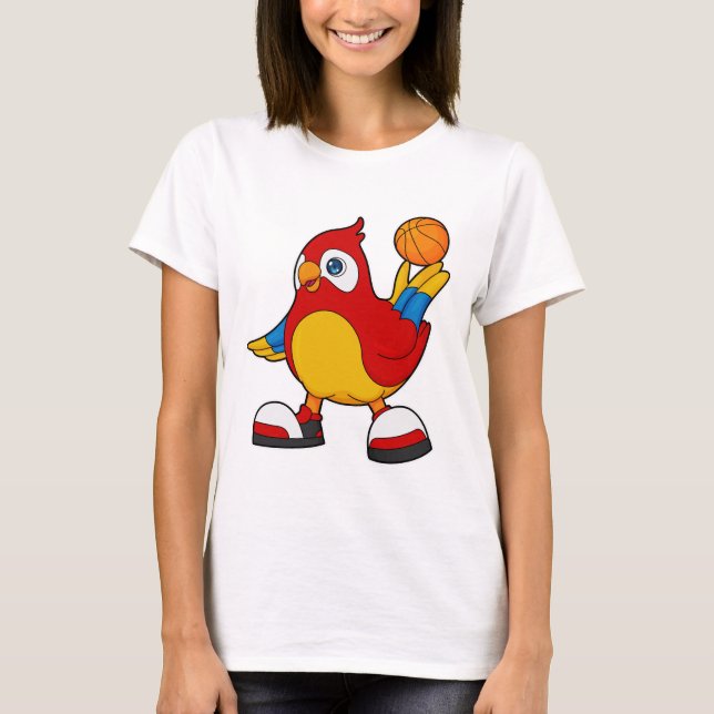 Camiseta Loro como jugador de baloncesto con baloncesto (Anverso)