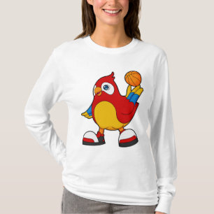 Camiseta Loro como jugador de baloncesto con baloncesto