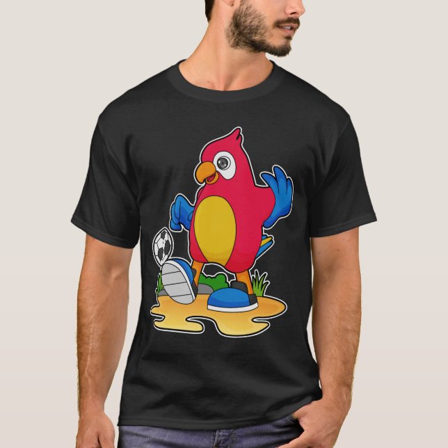 Camiseta Loro como jugador de fútbol con fútbol (Anverso)