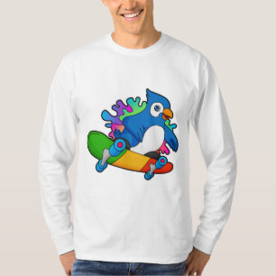 Camiseta Loro como patineta con patineta