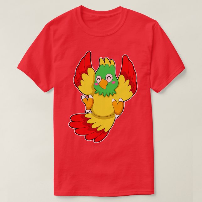 Camiseta Loro con cabeza verde (Diseño del anverso)