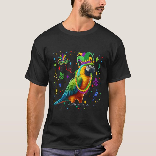 Camiseta Loro con cuentas de Mardi Gras bufanda Gorra (Anverso)