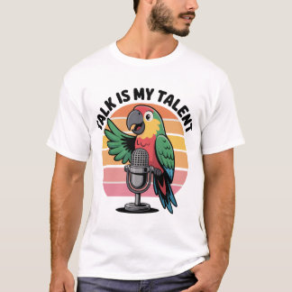 Camiseta Loro con diseño de micrófono