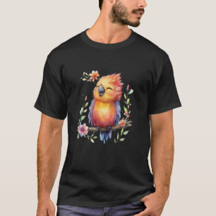 Camiseta loro con flores loros lindos animal africano mo
