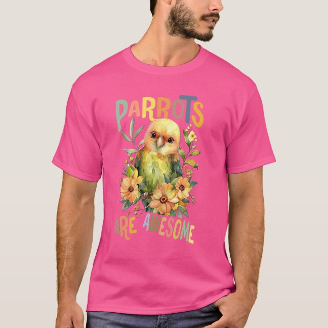 Camiseta loro con flores loros lindos es increíble daugh (Anverso)