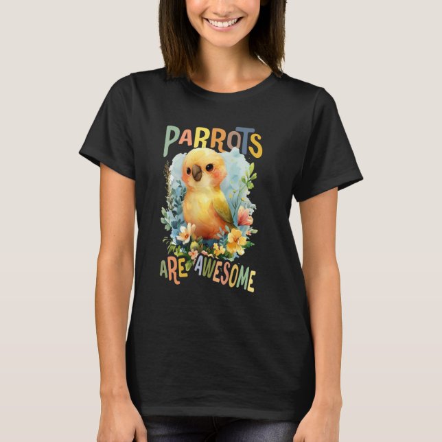 Camiseta loro con flores loros lindos es increíble daugh (Anverso)