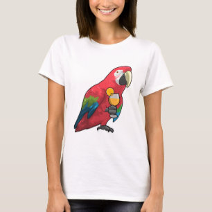 Camiseta Loro con jugo de Naranja de vidrio