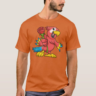 Camiseta Loro con pico amarillo y rosa rojo 2