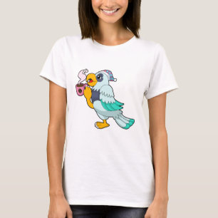 Camiseta Loro con taza de café
