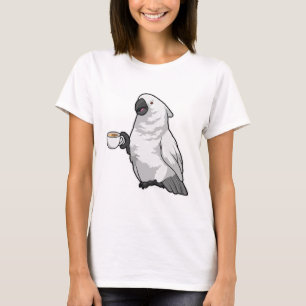 Camiseta Loro con taza de café