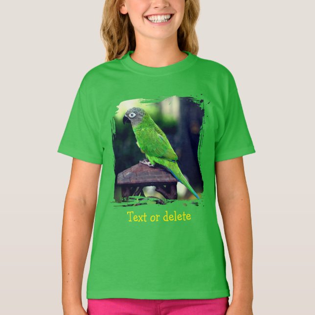 Camiseta Loro Conure Cabeza Oscura Personalizado (Anverso)