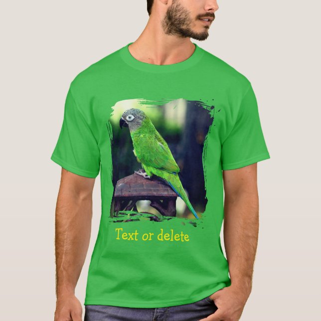 Camiseta Loro Conure Cabeza Oscura Personalizado (Anverso)