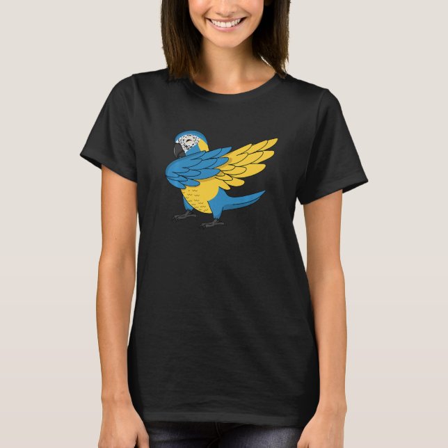 Camiseta Loro Dabbing I Funny Blue-troated Macaw Premium (Anverso)