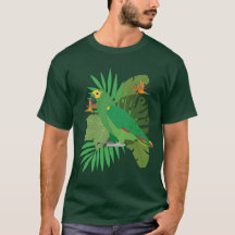 Loro de amazonas con fondo de hoja