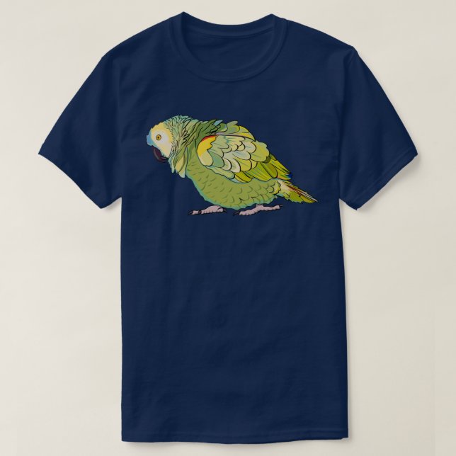 Camiseta Loro de Amazonía con la parte azul del Puffed (Diseño del anverso)