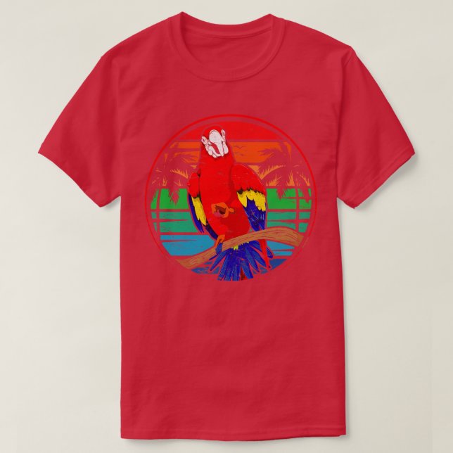 Camiseta Loro de aves extrañas Macaw (Diseño del anverso)