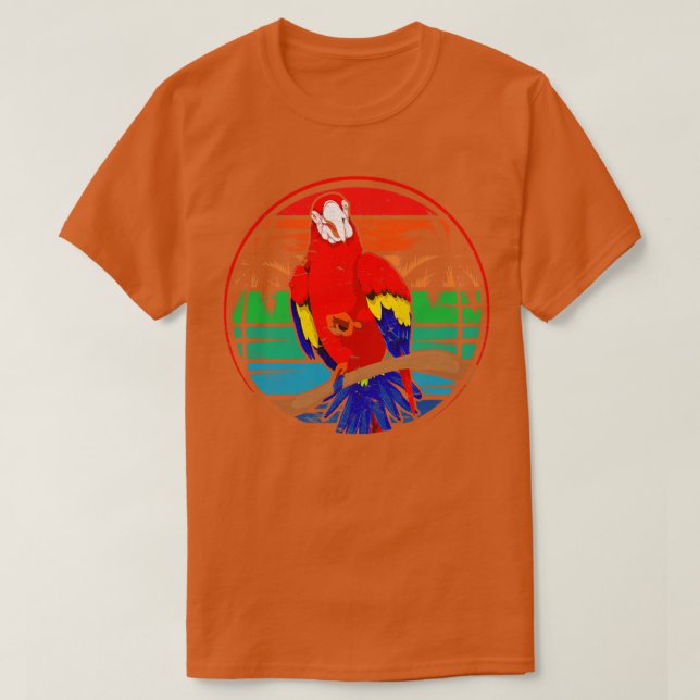 Camiseta Loro de aves extrañas Macaw (Diseño del anverso)