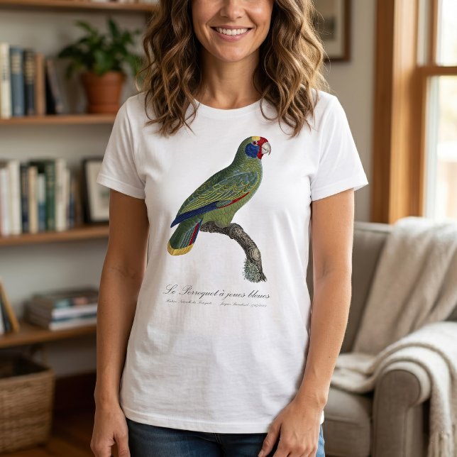 Camiseta Loro de Cola Roja Amazona, Amazona Brasiliensis (Red-Tailed Parrot Amazon, Amazona Brasiliensis. Women Basic White T-Shirt)