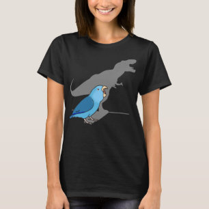 Camiseta Loro de dinosaurios, memes de birb, azul gracioso 