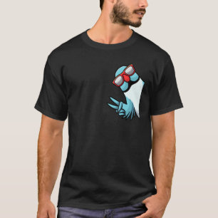 Camiseta Loro de pájaro azul indio de cuello de orillo de l
