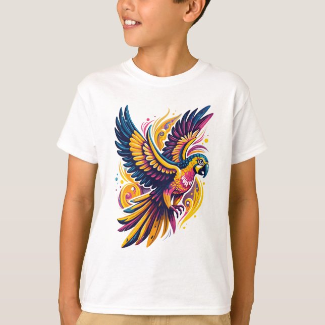 Camiseta Loro De Vuelo Tropical (Anverso)