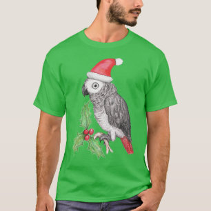 Camiseta Loro del gris africano del navidad