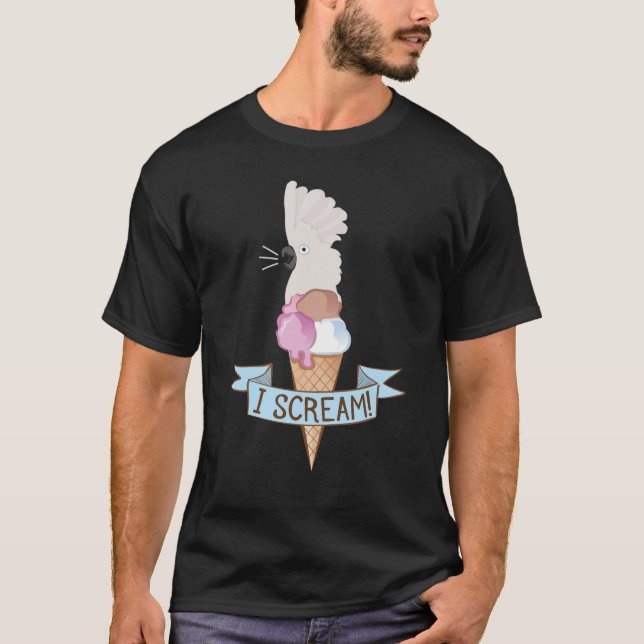 Camiseta Loro del helado del Cockatoo del paraguas (Anverso)