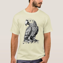 CAMISETA LORO DIBUJADO A MANO